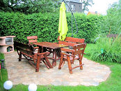 Pflasterarbeiten Polygonalpflaster Gartenterrasse
